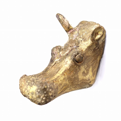 ブロンズつまみ 動物頭 カバ