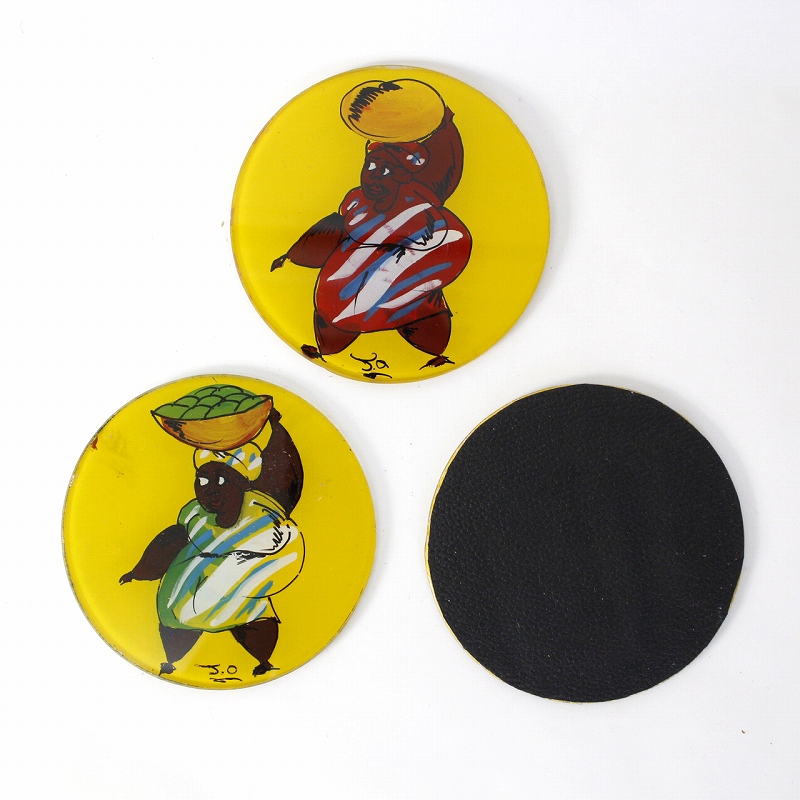 ガラス絵コースター 一点物