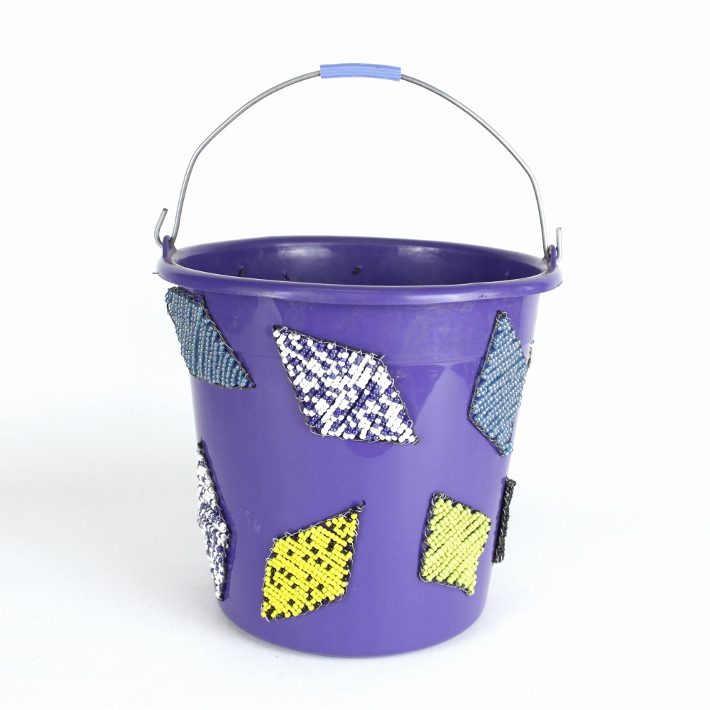 ブルキナビーズオブジェ バケツ 紫 24SS一点物 @10000→8000