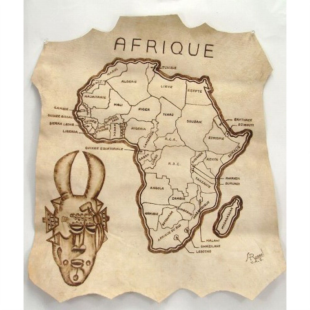革製アフリカ地図