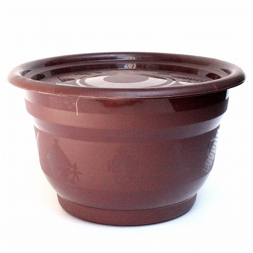 【SALE】プラスチック　バケツ　ふた付 茶 @2000→1600円