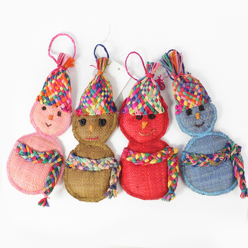 【SALE】ラフィアクリスマスオーナメント  スノーマン @720→400円