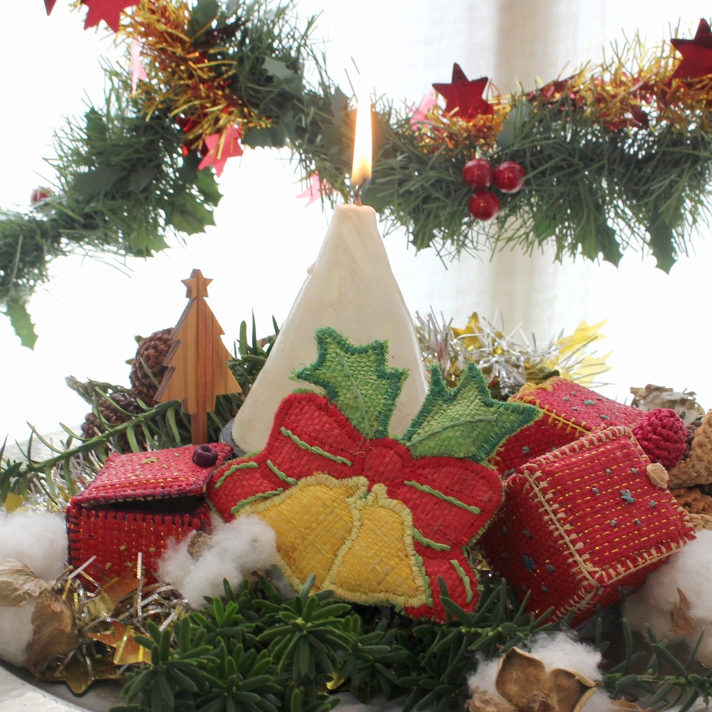 【SALE】ラフィアクリスマスオーナメント  鐘 @800→400円