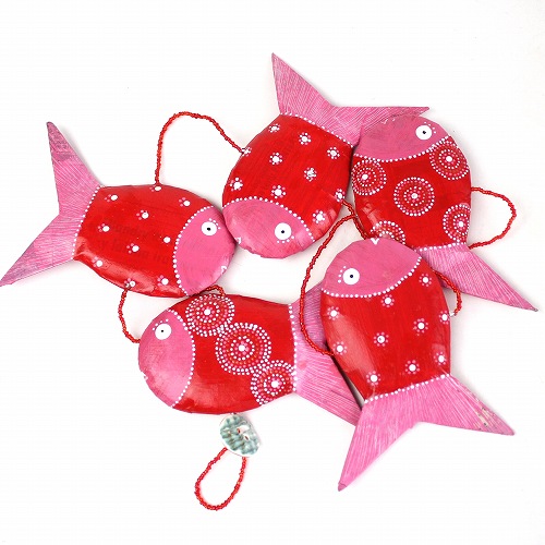 【SALE】張子 魚すだれ 鯛焼き/赤系 @4500→2400円