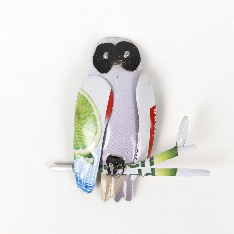 リサイクル缶マグネット フクロウ