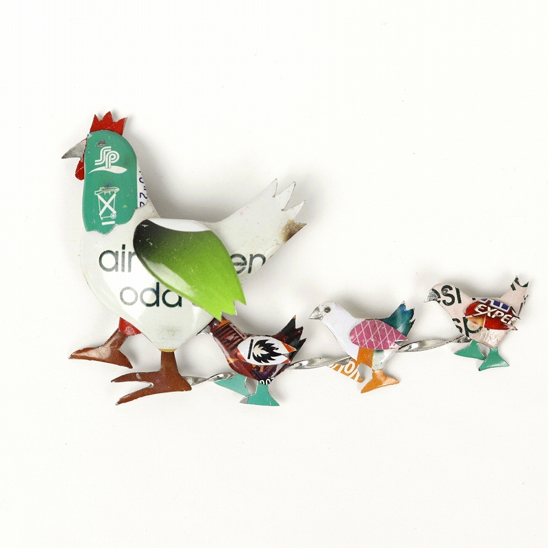 リサイクル缶マグネット ニワトリ親子