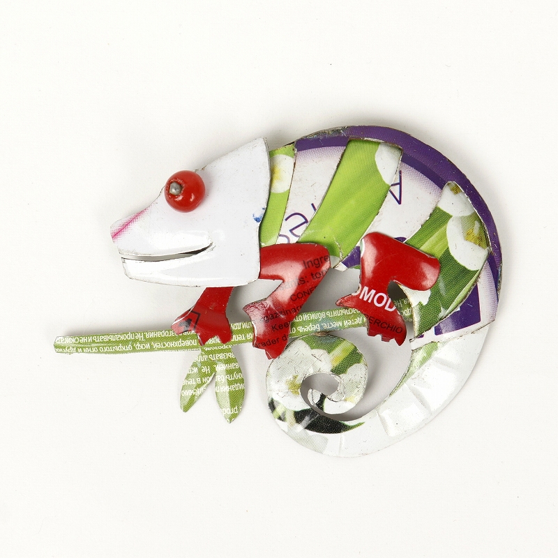 リサイクル缶マグネット カメレオン