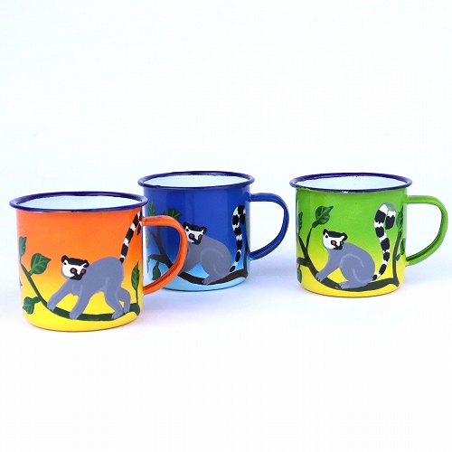 手書きペイントホーローカップ S キツネザル