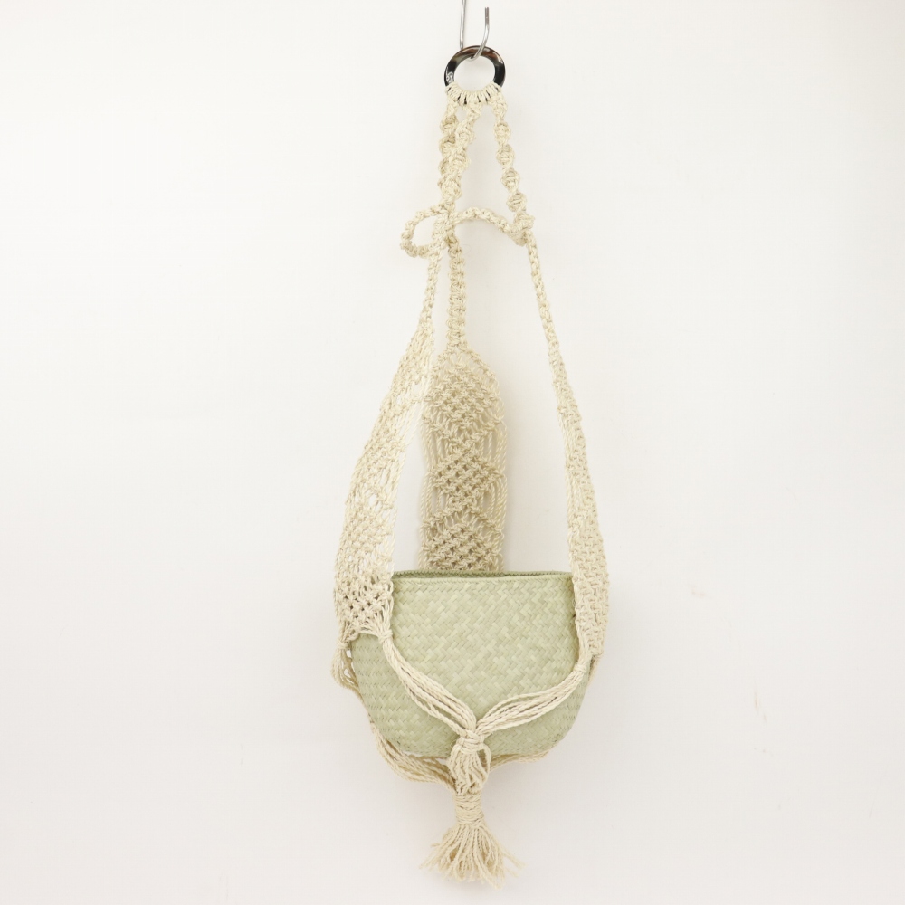 サイザルマクラメ プランターホルダーひし形3本 23SS一点物 @6200→4960円