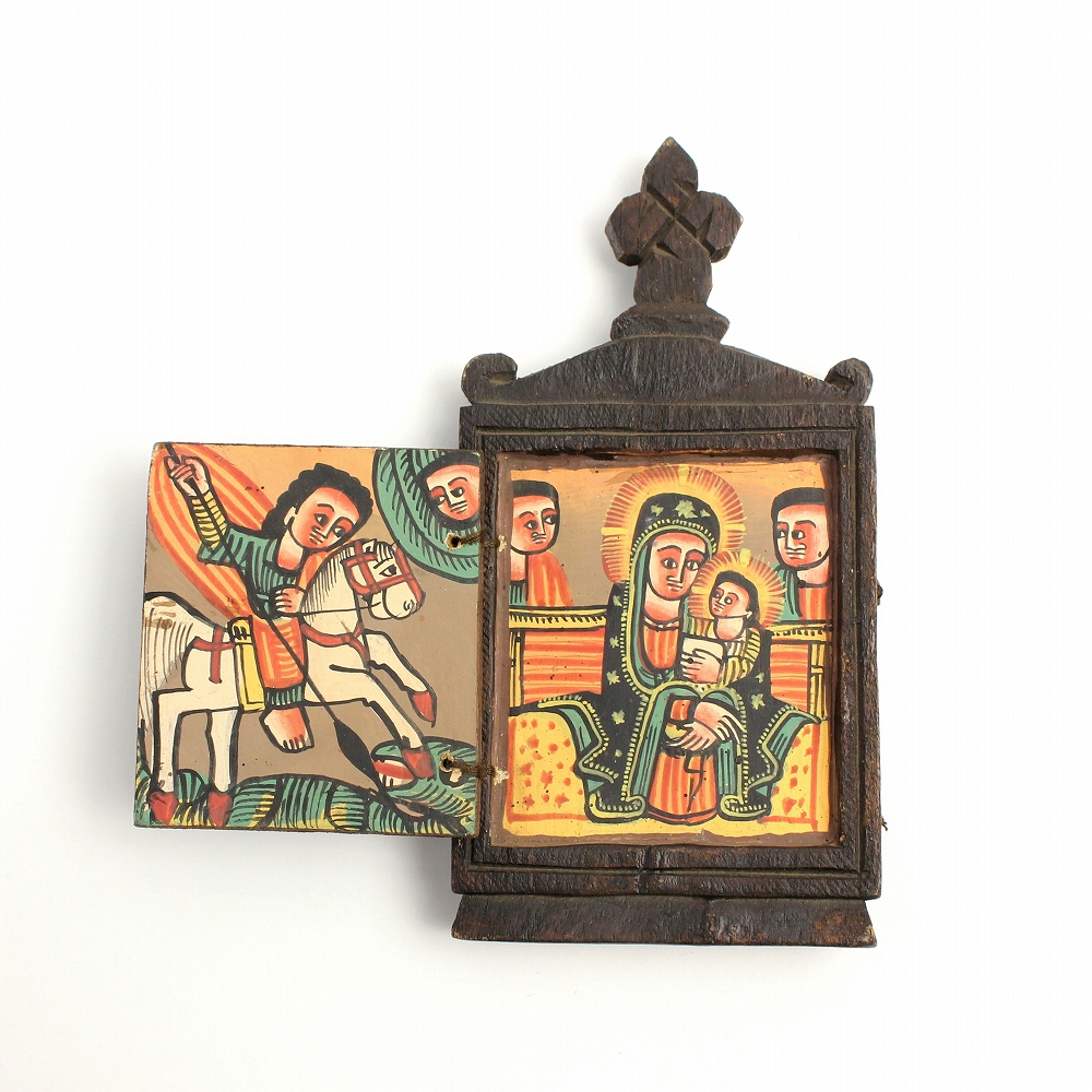 エチオピアンイコン 木製四つ葉 一点物