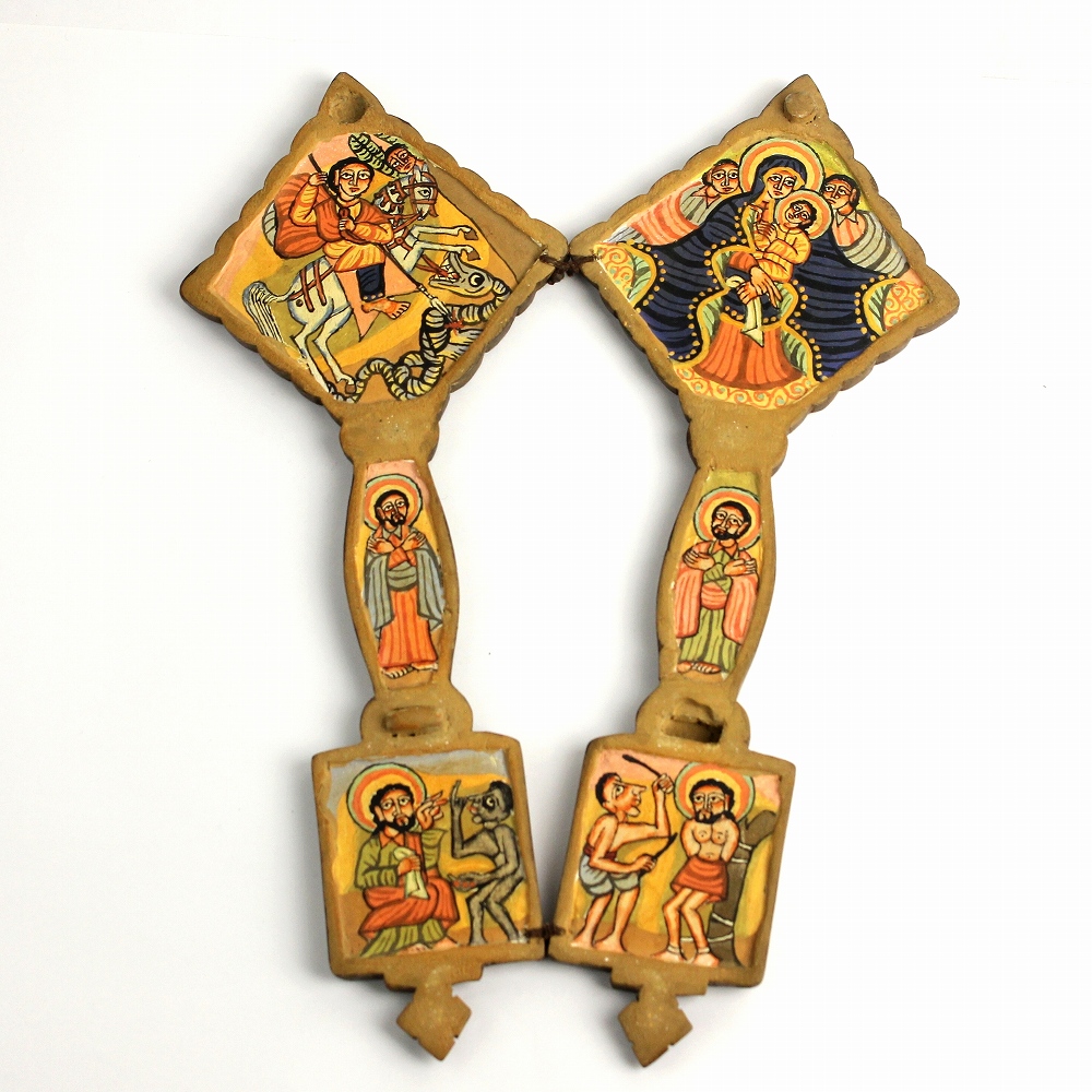 エチオピアンイコン 古 木製クロス 一点物