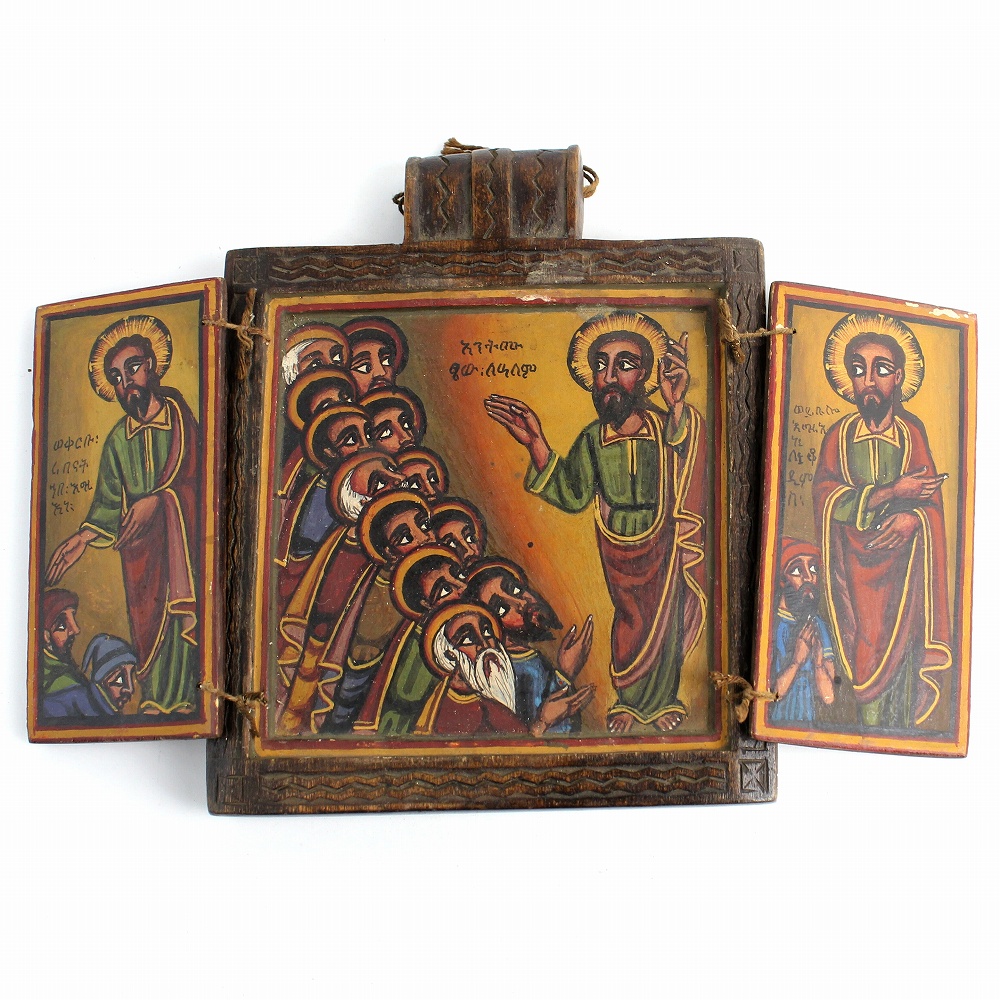 エチオピアンイコン大 古 木製クロス一点物