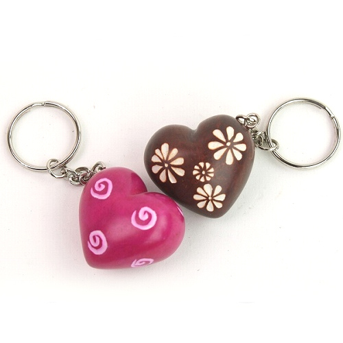 ソープストーンキーホルダー　ハート