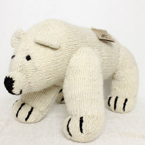 ケナナKENANAKNITTERSウール動物特大クマ白