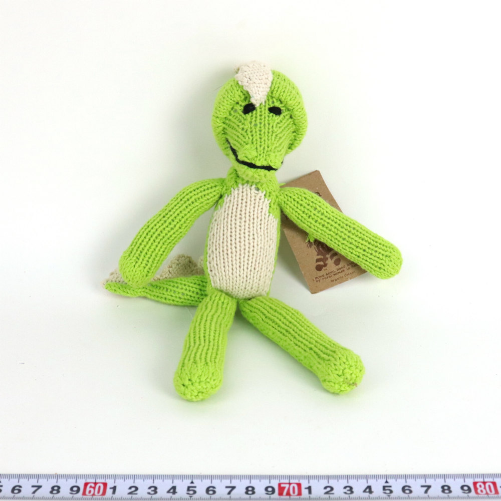 ケナナニッターズ オーガニックコットン足長動物 小 クロコダイル 黄緑 22SS一点 @4500→3600
