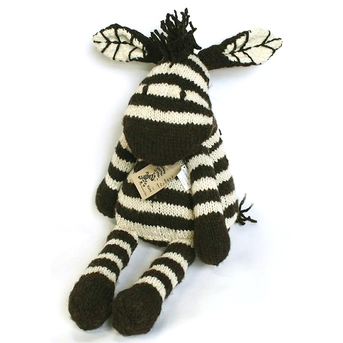 ケナナKENANAKNITTERSウールおすわり動物大シマウマ白x黒