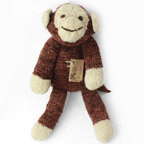 ケナナKENANA KNITTERS ウールおすわり動物 大 サル 茶