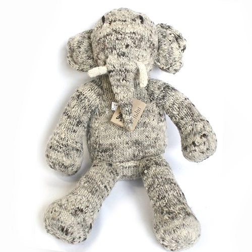 ケナナKENANAKNITTERSウールおすわり動物大ゾウグレー