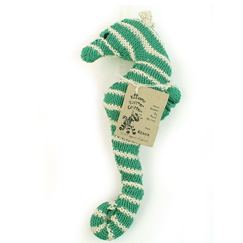 【SALE】ケナナ オーガニックコットン動物 小 タツノオトシゴ 緑 @3600→2800円