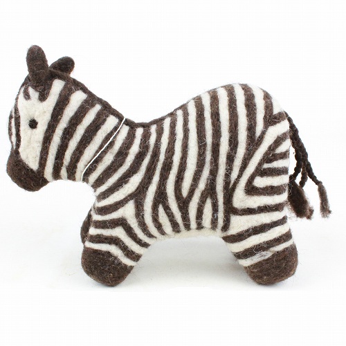 マトマイニ フェルト動物 L ナチュラル シマウマ