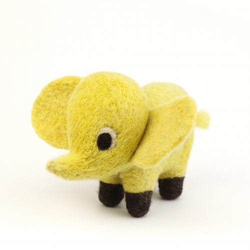 マトマイニ フェルト動物 S 黄  ゾウ