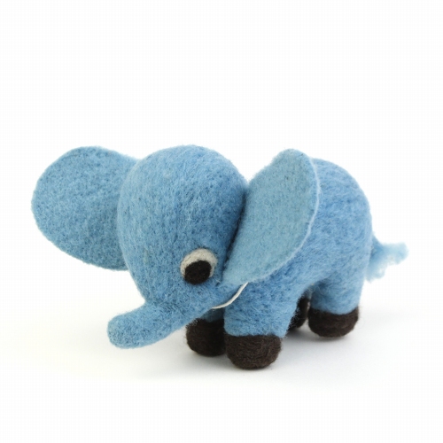 マトマイニ フェルト動物 S 青  ゾウ