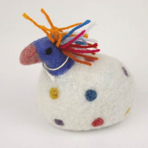 マトマイニ フェルト動物 S 白 ホロホロ鳥