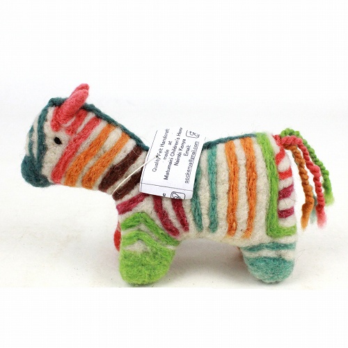 マトマイニ フェルト動物 S マルチカラー シマウマ