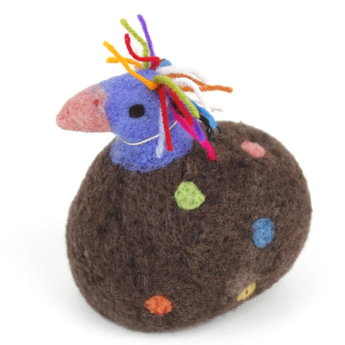 マトマイニ フェルト動物 M 茶 ホロホロ鳥