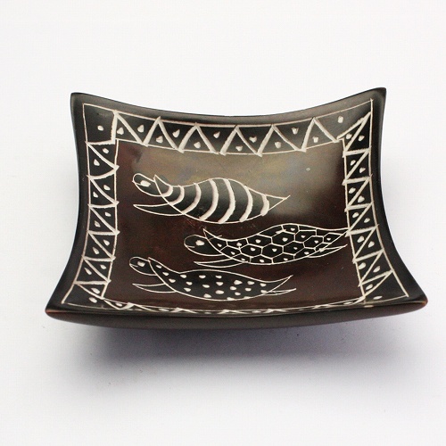 ソープストーン 四角ボウル 中