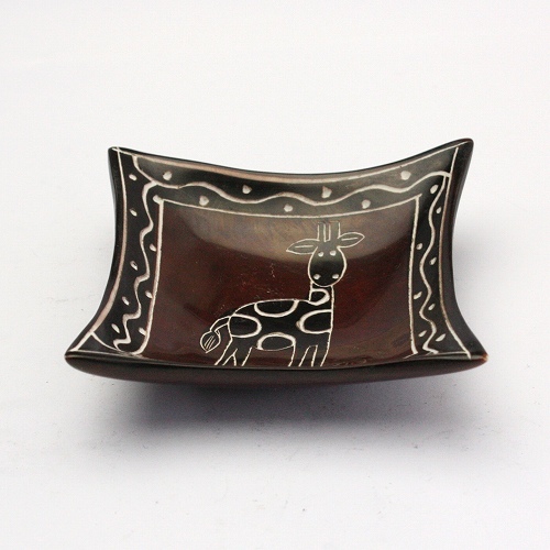 ソープストーン 四角ボウル 小