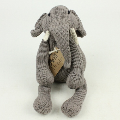 ケナナKENANA KNITTERS オーガニックコットンおすわり動物 中 ゾウ