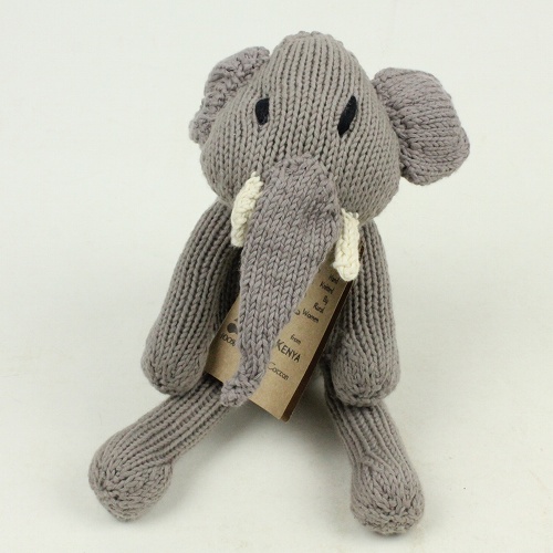 ケナナKENANAKNITTERSオーガニックコットンおすわり動物小ゾウ