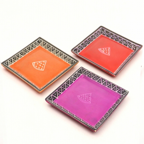 【SALE】ソープストーン 四角皿 スイカ 色アソート @2000→800円