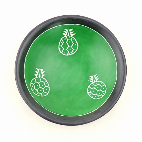 【SALE】ソープストーン 丸皿 大パイナップル 黄緑 @3500→1200円
