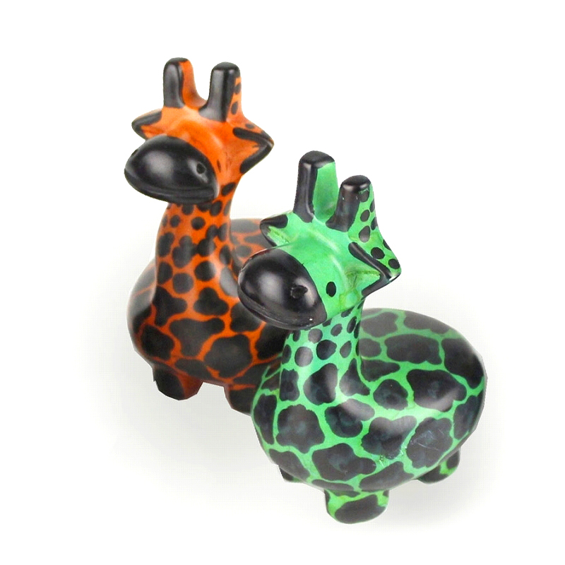 ソープストーン ポルカドットキリン 8CM マルチカラー　