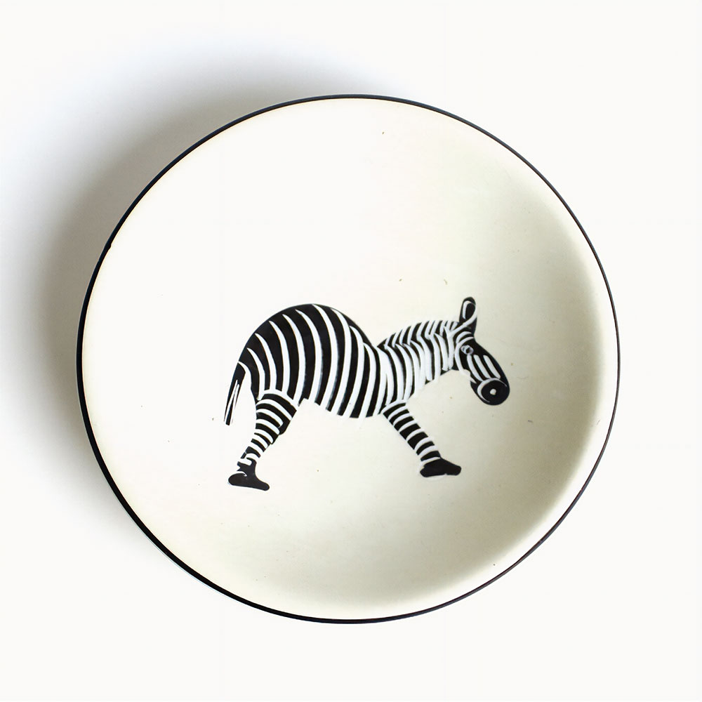 ソープストーン 飾り皿 ナチュラル 中 シマウマ01