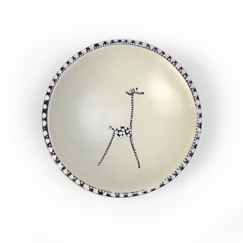 ソープストーン 飾り皿 ナチュラル 中 キリン01