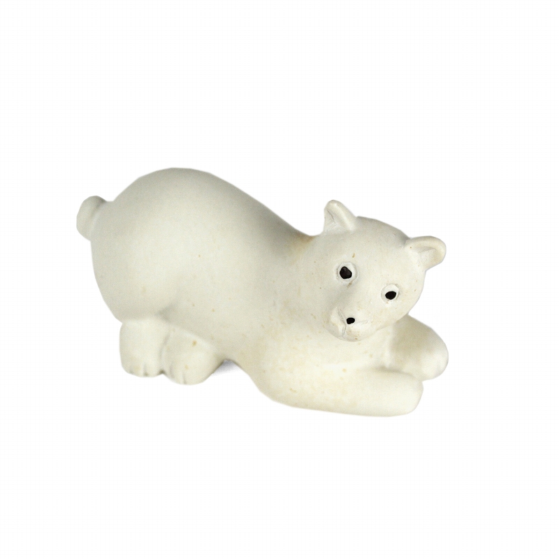 ソープストーン 白くま お座り