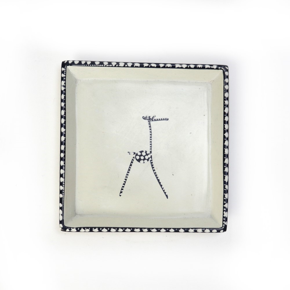 ソープストーン 四角皿 中 ナチュラル キリン