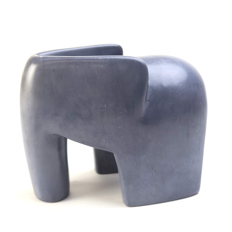 ソープストーン アブストラクト ゾウ 薄グレー 大