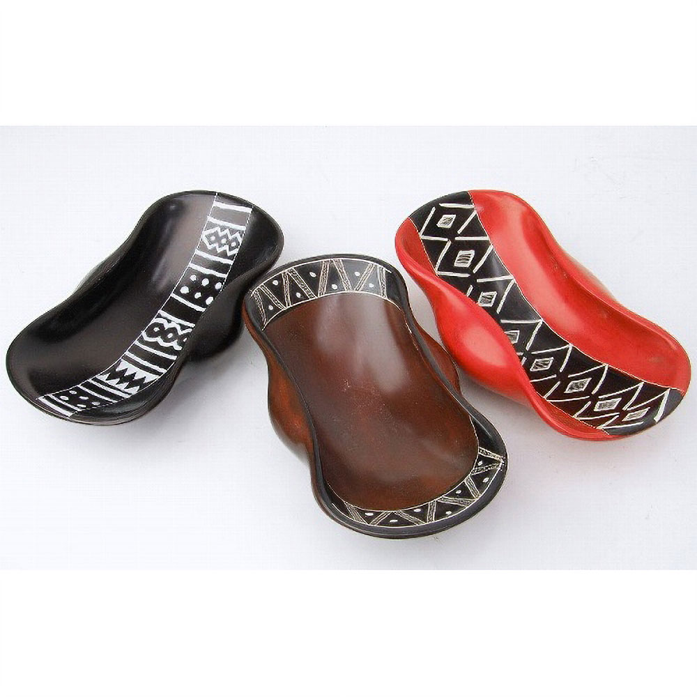 ソープストーン楕円ボウル ボート型 大