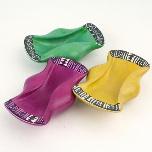 ソープストーン楕円ボウル ボート型 小