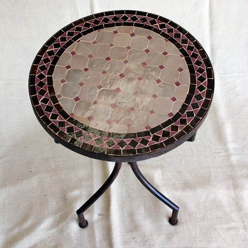 【SALE】モザイクテーブル 径50xH55 CORA装飾脚 送料別 @30000→15000円
