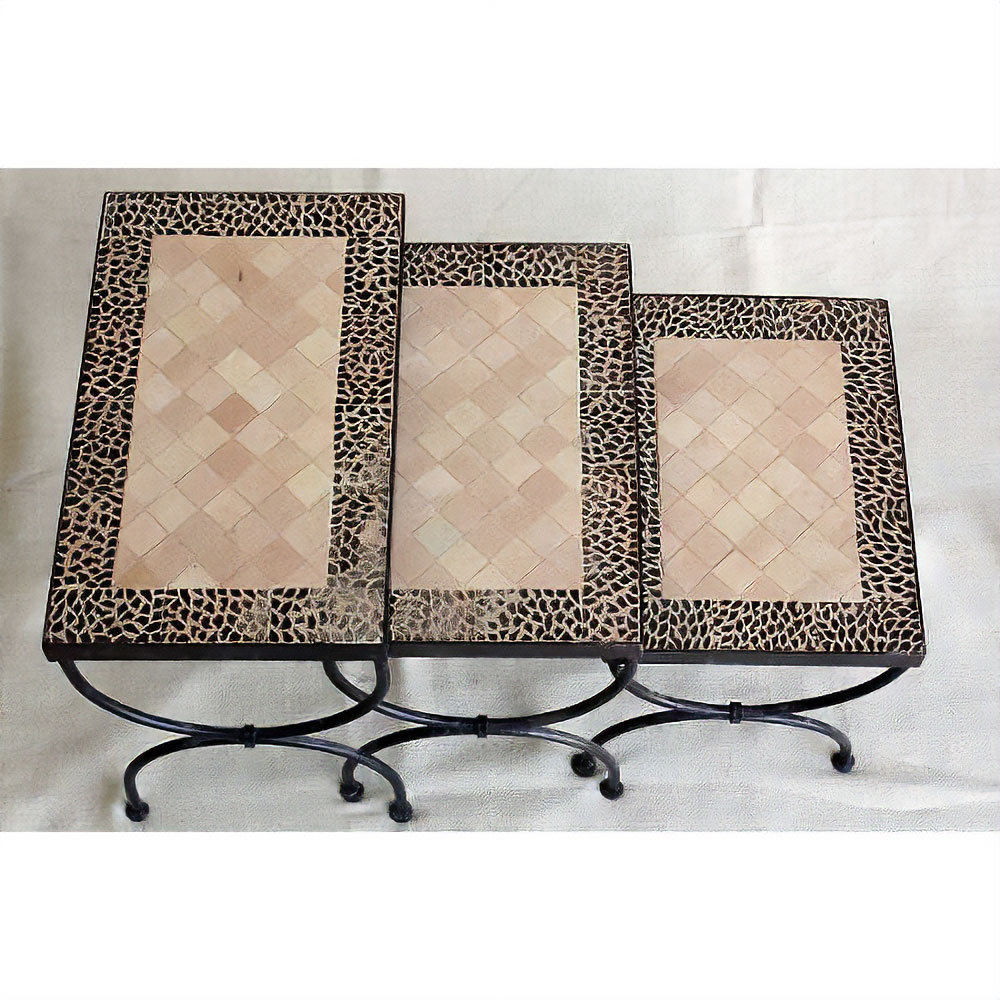 【SALE】モザイクテーブル3点セット LEO送料別 @58000→29000円