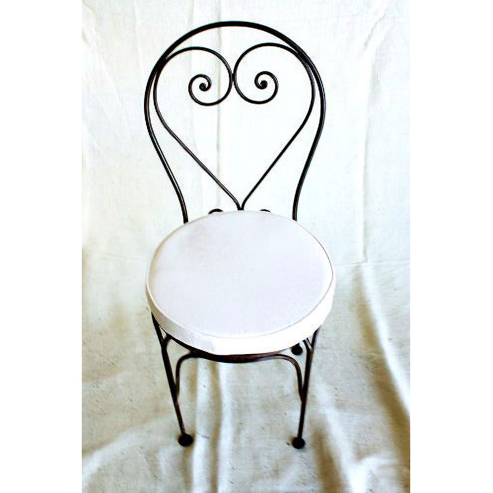 鉄椅子(背もたれ付き)座面丸ハート 送料別