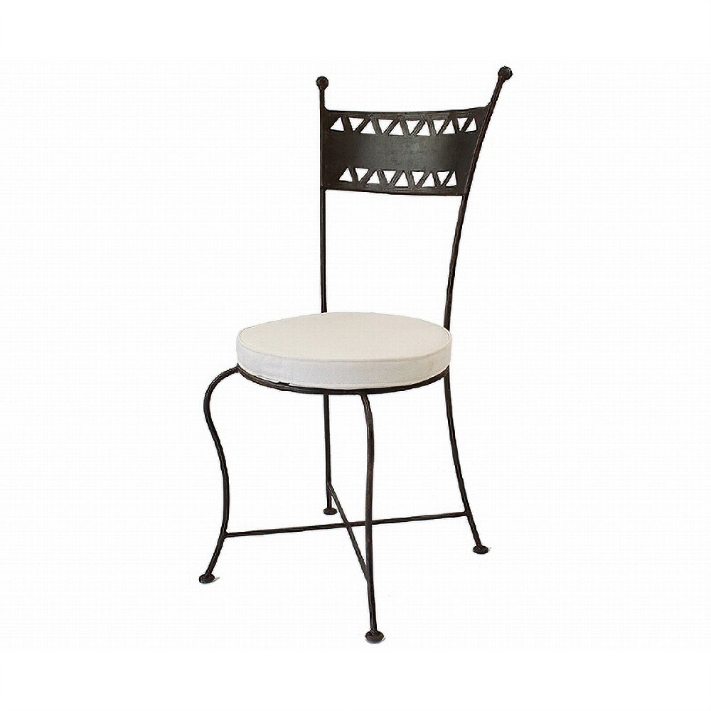 鉄椅子(背もたれ付き)座面丸△スカシ 送料別