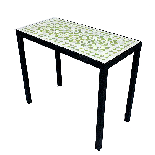 【SALE】モザイクテーブル 鉄脚直線ロー75x35樹脂はめ込送料別 @45000→22500円