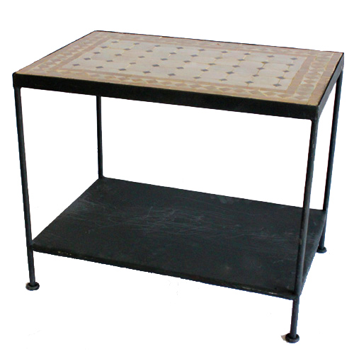 【SALE】モザイクテーブル 鉄脚ラック大 60x40 樹脂はめ込送料別 @43000→21500円