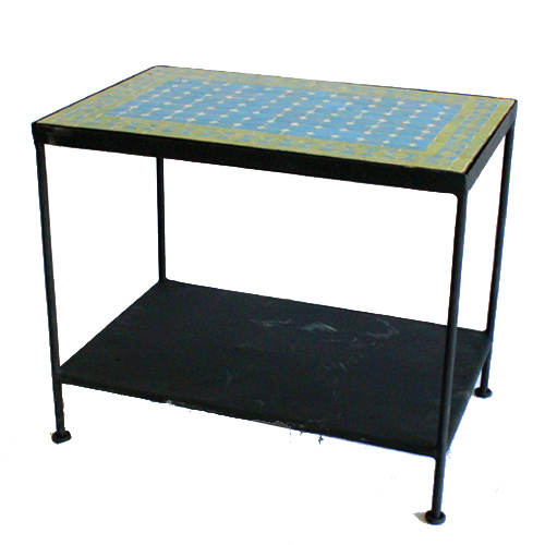 【SALE】モザイクテーブル 鉄脚ラック大 60x40 樹脂はめ込送料別 @43000→21500円